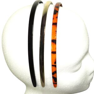 Forever 21 Women's Narrow Plastic Headbands Hair Bands Set Of Three